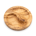 7-Inch Olive Wood Divided Snack Dish – main product view