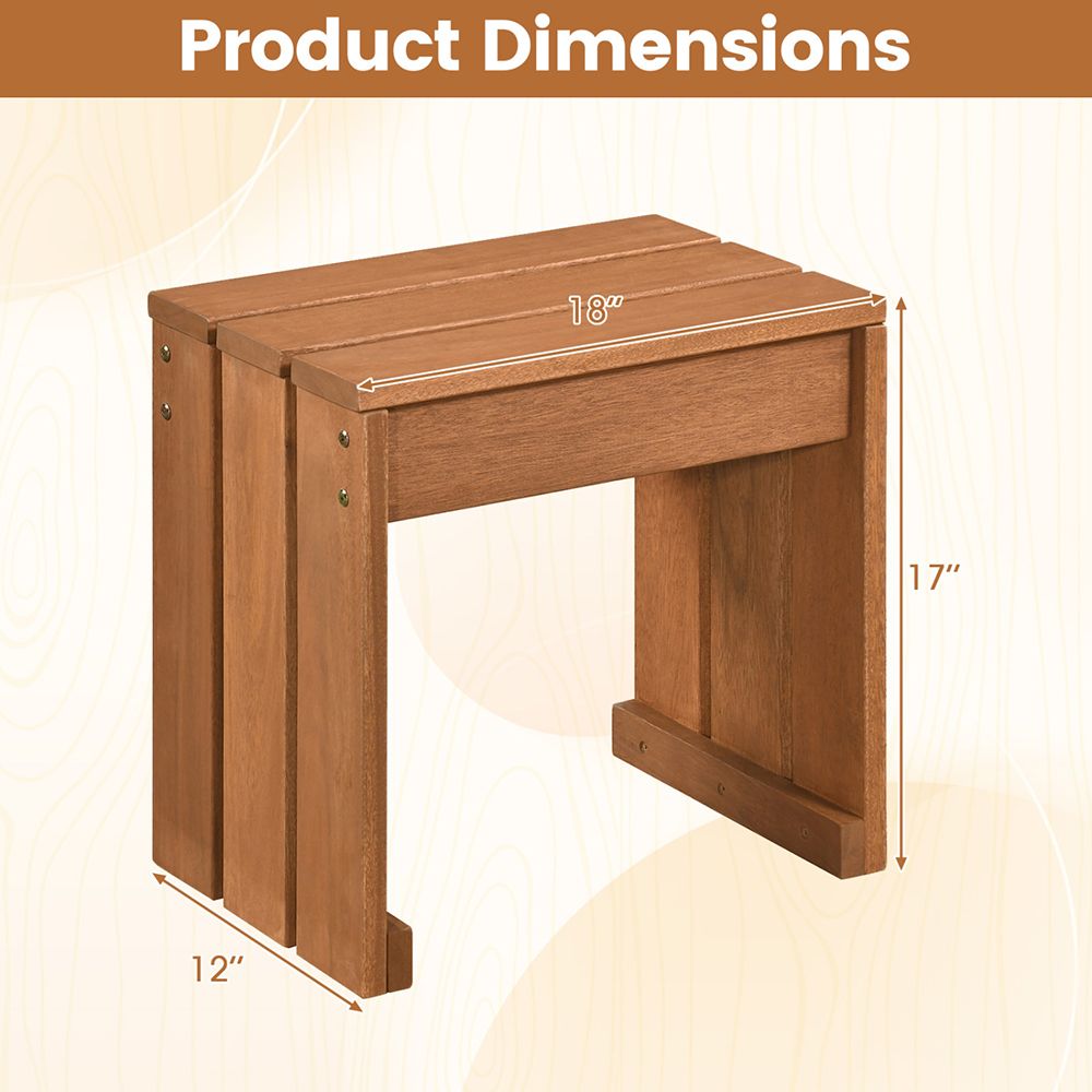 Single-Seat Hardwood Backless Garden Bench – product view 12 of 12