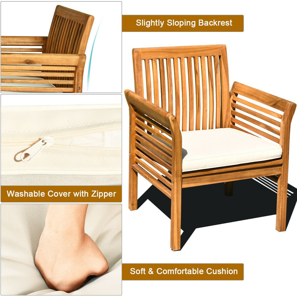 4-Piece Acacia Patio Conversation Set – product view 11 of 11