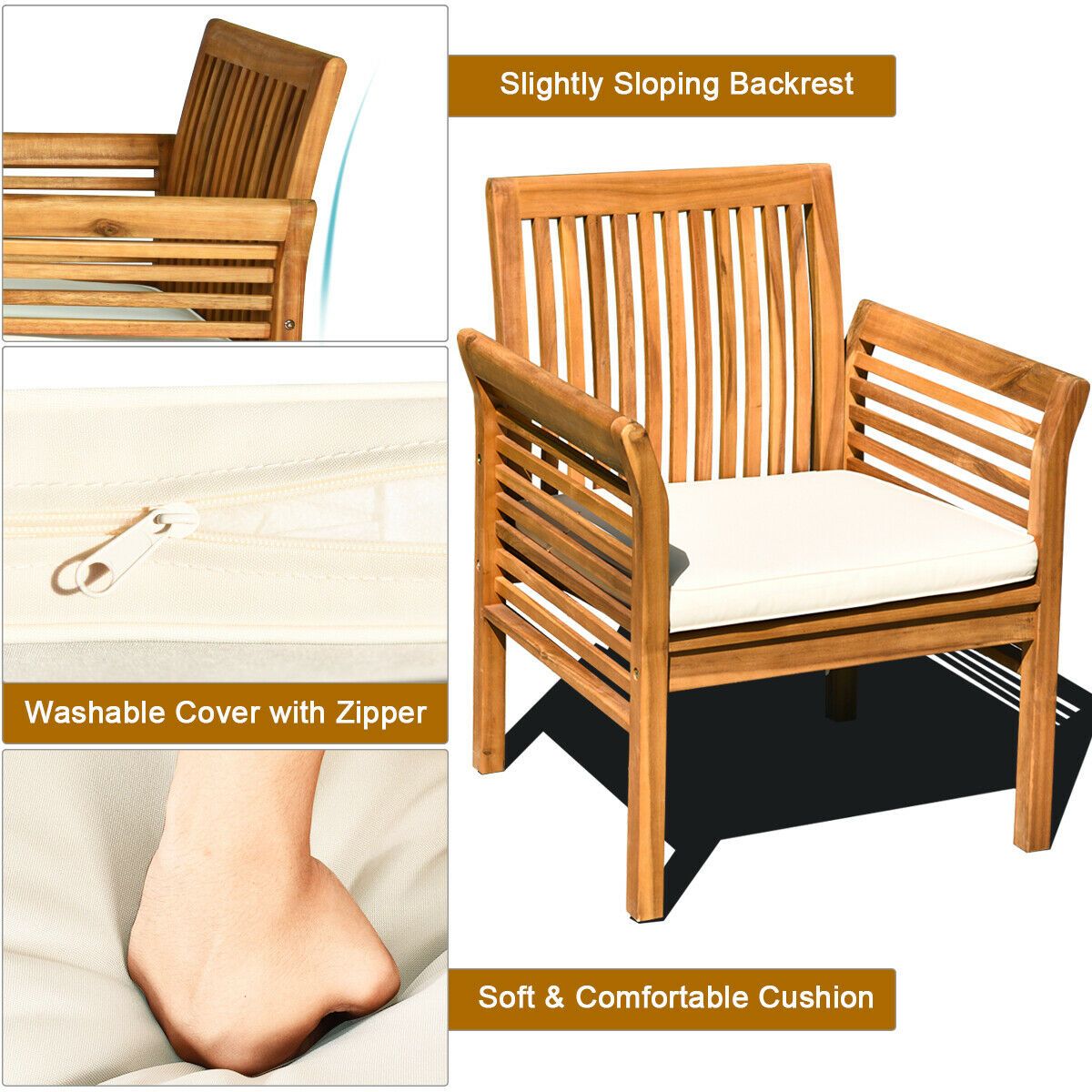 4-Piece Acacia Patio Conversation Set – product view 11 of 11