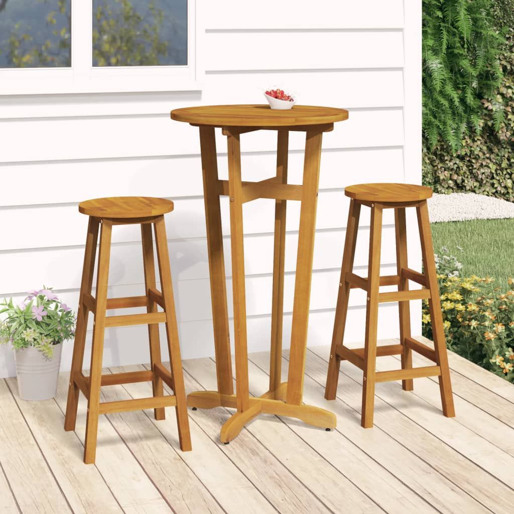 23.6-Inch Acacia Wood Patio Bar Table – main product view
