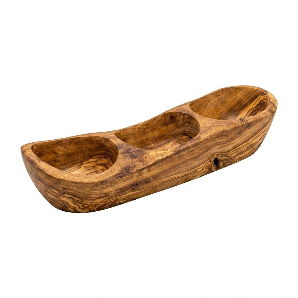 12.7-Inch Olive Wood 3-Compartment Serving Dish – product view 7 of 7